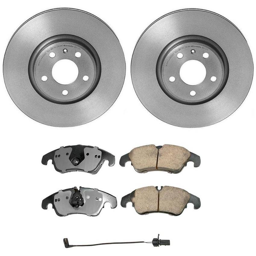 Audi Disc Brake Pad and Rotor Kit - Front (320mm) (Ceramic) (EURO) 8R0615301F - Akebono Euro Ultra-Premium 4115237KIT